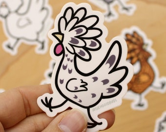 Splash Polish Chicken 3" Vinyl Sticker - bird stickers waterproof vinyl - cute hen, fancy poultry breed, AOCCL show breed decal