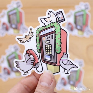 Weihnachtende Vögel ""Four Calling Birds"" Tauben - 3 ""Vinyl Aufkleber - wasserfester Aufkleber - Handy-Münztelefon - Urlaub - Weihnachtsgeschenk - ""Tauben""."