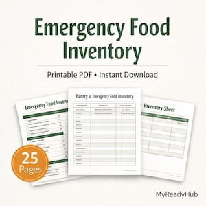 Emergency Preparedness Food Inventory Printable | Pantry & Food Storage Checklist Binder PDF
