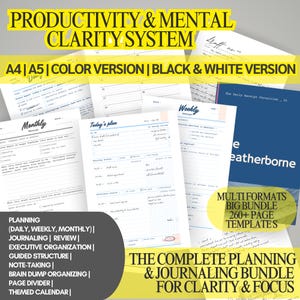 ADHD Friendly Planner & Journal Bundle | Daily, Weekly, Monthly (Digital Download) The Weatherborne Classic Undated