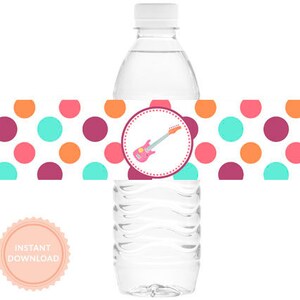 INSTANT DOWNLOAD Rockstar Water Bottle Labels (Rockstar Water Bottle Wraps, Rockstar Drink Labels)