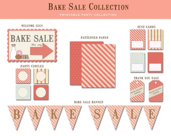 INSTANT DOWNLOAD, SCHOOL Bake Sale, Vintage- Printable Collection