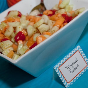 INSTANT DOWNLOAD, SURFER Food Buffet food Cards - tent fold, printable by Libby Lane Press