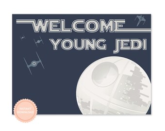 INSTANT DOWNLOAD Star Wars Party Sign (Yoda, Star Wars Birthday, Jedi, Star Wars Birthday Banner, Printable Party Sign, Darth Vader)