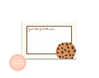 INSTANT DOWNLOAD, Milk & COOKIES Fill-in Notes to Baby, Wishes to Baby, Baby Shower Activity