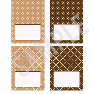 INSTANT DOWNLOAD, Printable Blank Tent Cards, Milk and Cookies Shower, Brown image 2