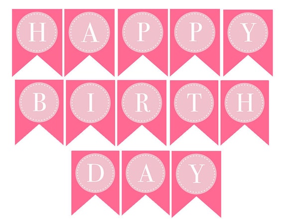 INSTANT DOWNLOAD, DONUTS & Dots, Printable Happy Birthday Banner (Party Decoration) Il_570xn