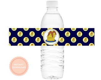 INSTANT DOWNLOAD, PANCAKES & Pajamas water bottle wraps ( Boys, Drink Wraps, Printable)