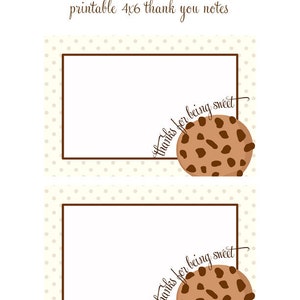 INSTANT DOWNLOAD, MILK & Cookies Party, Flat 4x6 Thank You Notes Baby Shower Thank You image 2