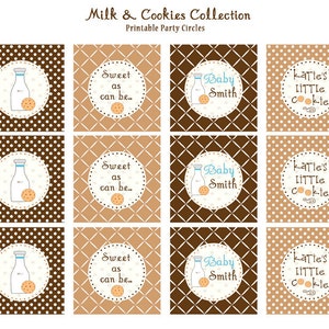 INSTANT DOWNLOAD, MILK & Cookies Party, Flat 4x6 Thank You Notes Baby Shower Thank You image 4