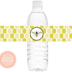 INSTANT DOWNLOAD, Honeybee Gender Reveal Printable Drink Wraps: As seen on Hostess with the Mostess
