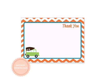 INSTANT DOWNLOAD, SURF Party Thank You Note (Printable Thank You Note)