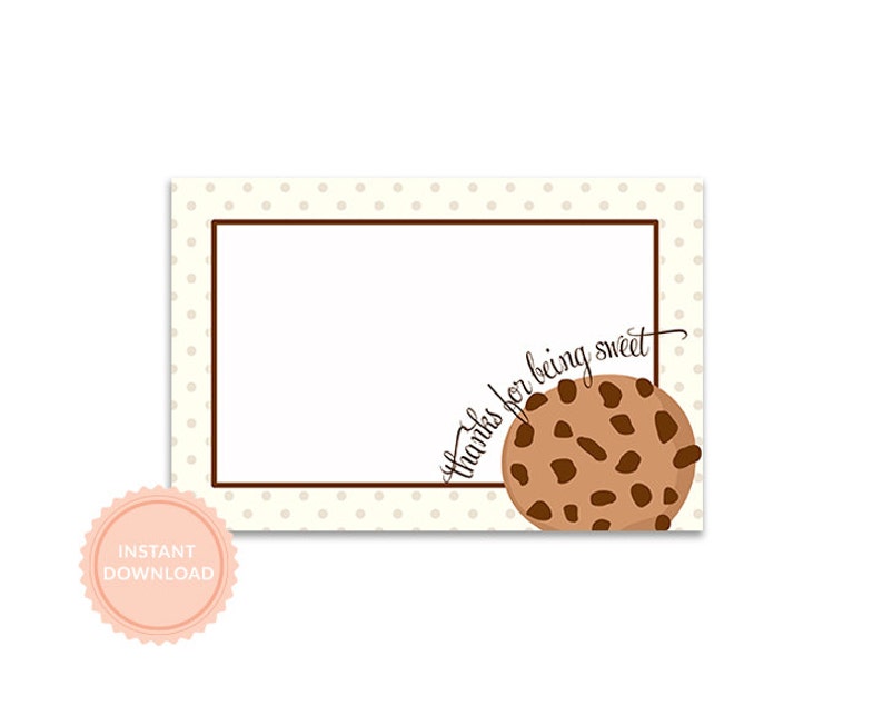 INSTANT DOWNLOAD, MILK & Cookies Party, Flat 4x6 Thank You Notes Baby Shower Thank You image 1