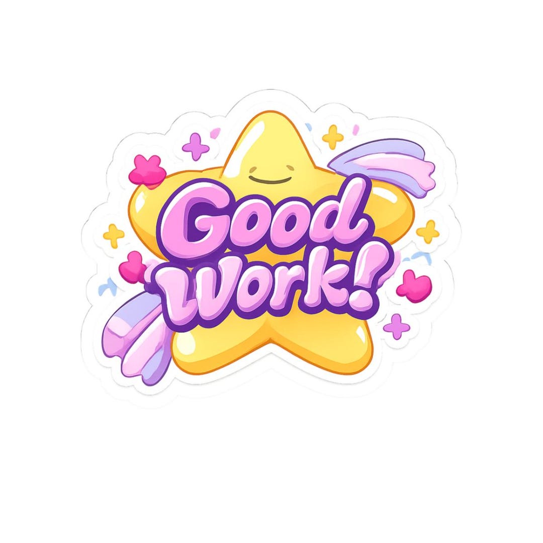 Good Work! Star Sticker Kiss-cut Sticker | Encouragement Laptop Decal ...