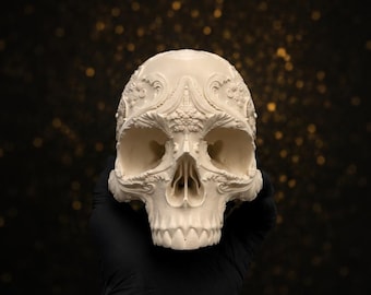 Baroque Skull Decor | Filigree Gothic Art Piece