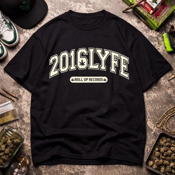 新品　OPTSTUFF　TFAC DRAWSTRING T-SHIRT　Ｌ 2016LYFE Tee | Retro Collegiate Arch Smokedope2016 Logo T-shirt - Etsy