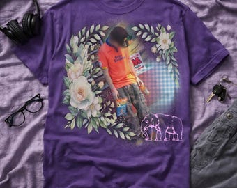 Smokedope2016 The Comedown-T-shirt | Retro Vaporwave Skate Art bloemencollage-T-shirt