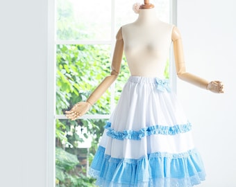 Classic Victorian Lolita Skirt, Gingham Princess Skirt
