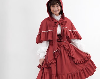Red Riding Hood Costume Lolita Inspired, Cosplay Outfit, Lolita Cape