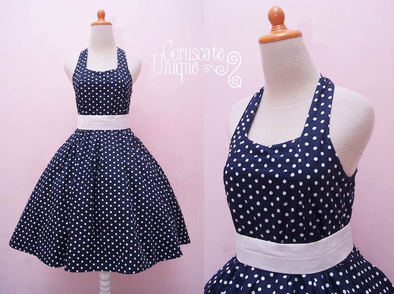 navy blue polka dot dress plus size