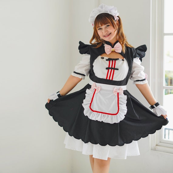 Sweet Lolita Kawaii Neko Maid Costume, Black Nekopara Maid Dress - Etsy