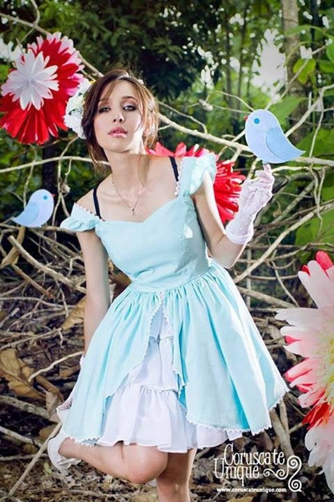 Alice in Wonderland Dress Baby Blue Sweetheart Neckline Ruffle Etsy