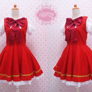 Red Kawaii Dress: Card Captor Sakura Inspired Cosplay Costume