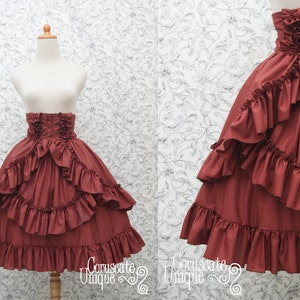 High Waist Victorian Skirt, Gothic Lolita Skirt, Steampunk Skirt Red, Lolita Skirt  Custom, Lolita Underskirt, Red Puffy Skirt