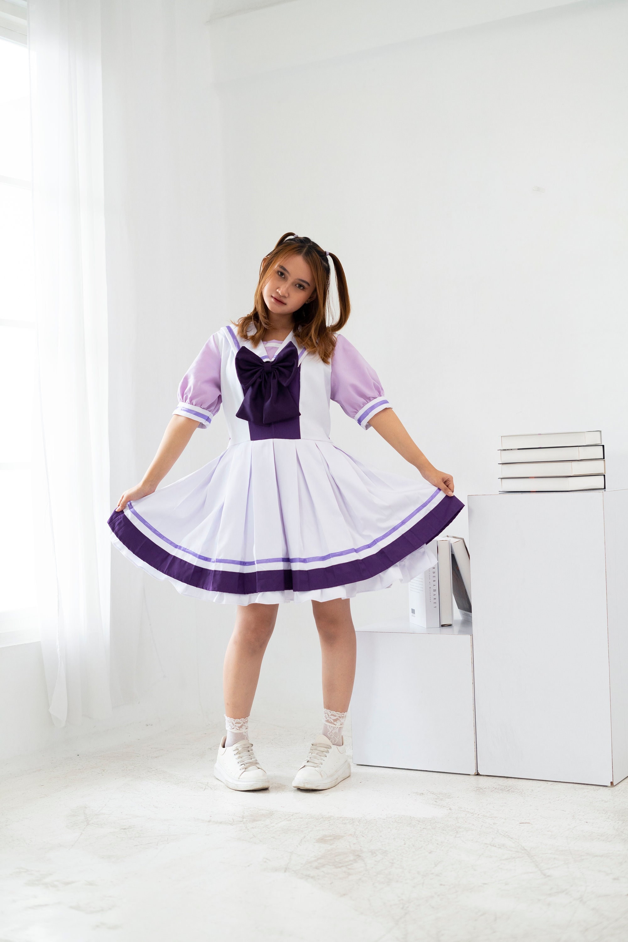 Sailor Fuku Cosplay: Kawaii Japanese School Uniform With Purple