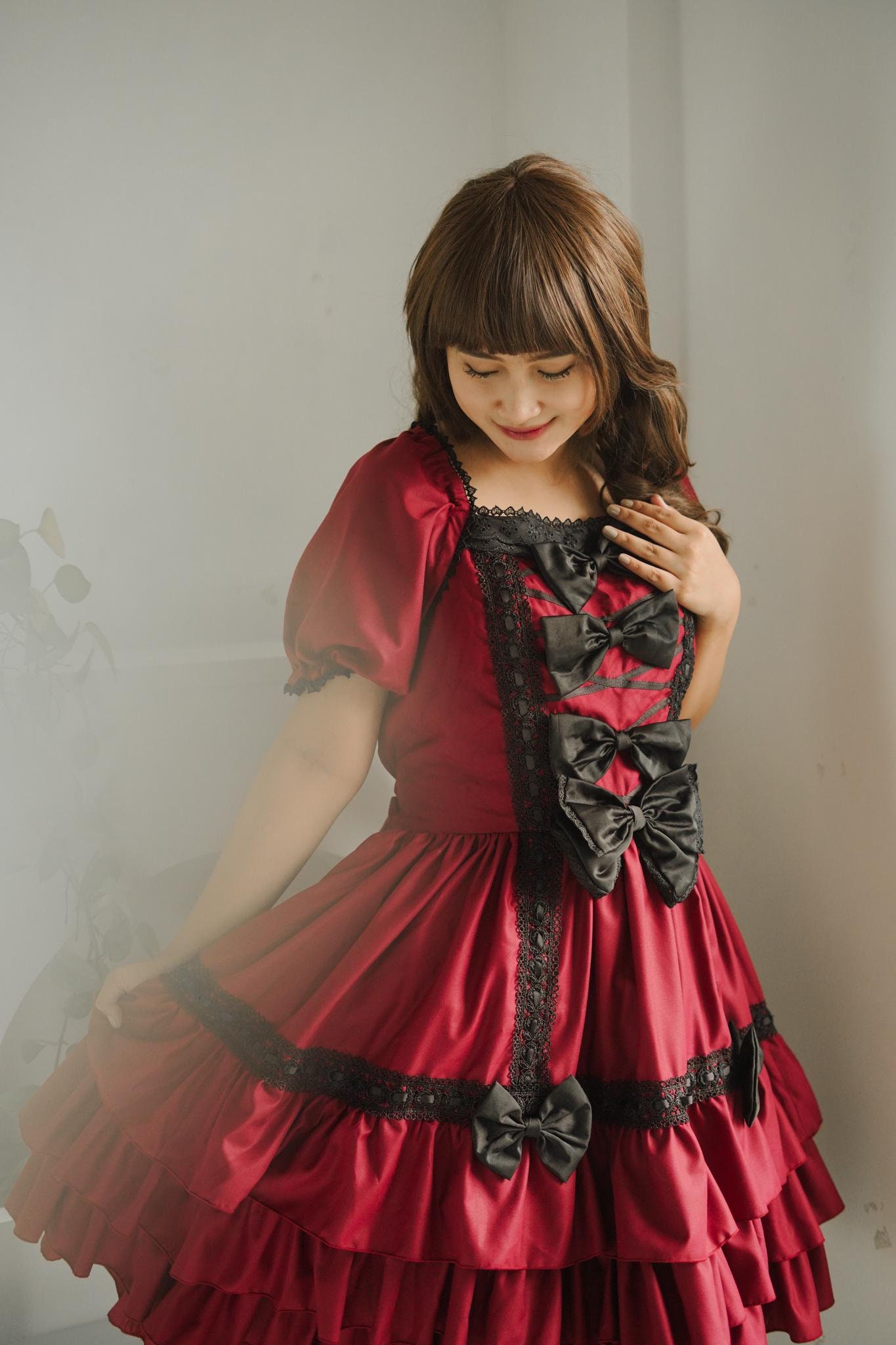 red lolita dress JSK Dress♥Ready to Ship♥ Antique Doll ♥Lolita Dress – nbsama