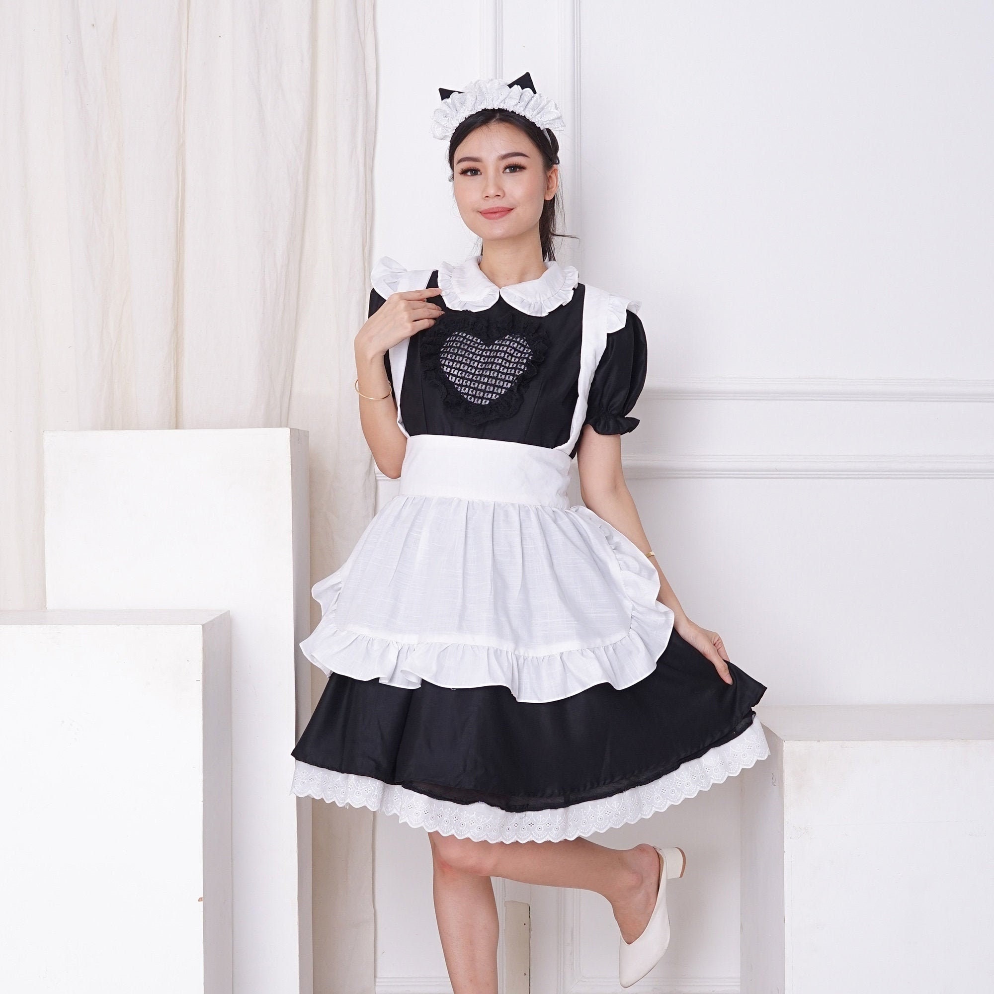 white christmas dresses Lolita Cosplay Maid Dress main image 1