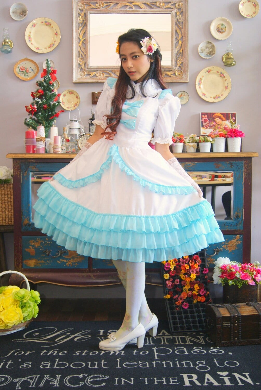 Alice in Wonderland Inspired Dress With Layered Lolita Skirt and