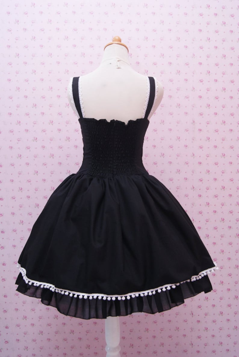 Ruffle Tiered Tea Party Dress Halloween Prom Plus Size Rococo Retro Vintage Inspired Full Black Gothic Lolita Dress