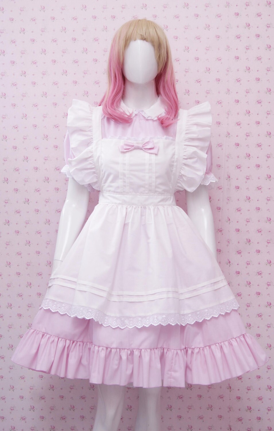 open lace back dress Amazon.com: GOceBaby Women French Maid High-Necked Pink Satin Frilly Dress  Crossdress (Medium) : Clothing, Shoes & Jewelry main image 0