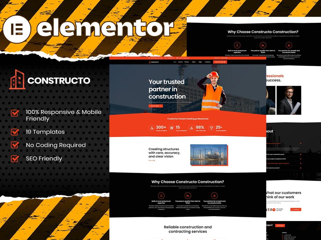 Constructo | Construction Elementor Template Kit | 19 Templates ...