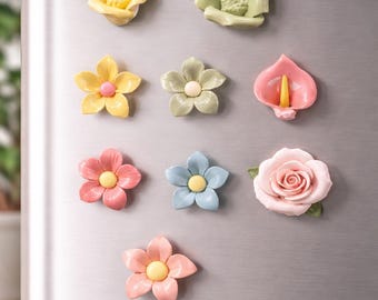 handmade porcelain flower magnet