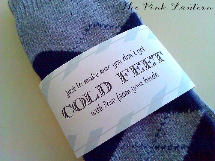 Don't get COLD FEET Sock Wrapper for the groom from your Etsy