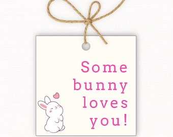 Some Bunny Loves You Gift Tags Printable, Easter Bunny Gift Tags, Easter Treat Tags PDF, Cute Easter Tags, Square Gift Tags 2.5” & 3”