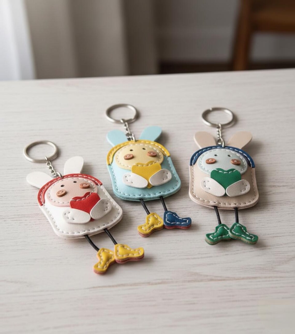 Swamp Rabbits Keychains Rabbit Keychain Leather Pattern, DIY Heart Charm (svg, Pdf, Dxf ...