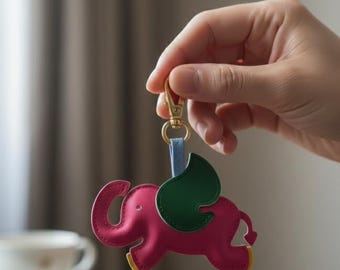 Elephant Leather Bag Charm Pattern | Digital PDF Template | Leather Craft DIY Pattern | Elephant Keychain Template | Leather Pattern