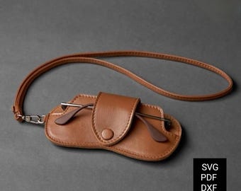 Leather Eyeglass Case Pattern | Minimalist Glasses Sleeve, Neck Pouch (PDF Pattern)