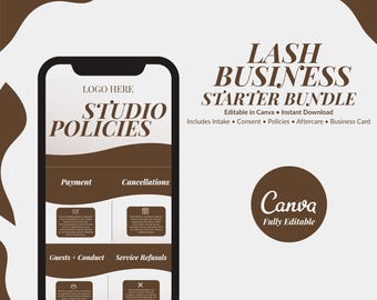 Lash Business Templates Bundle – Intake, Consent, Aftercare + Acuity Policies