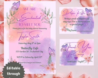 We ontmoeten je graag | Betoverende bundel met babyshowersjabloon | Bewerkbaar op canvas