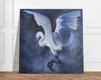White Egret Canvas Print on Canvas 50x50 cm / 20x20″