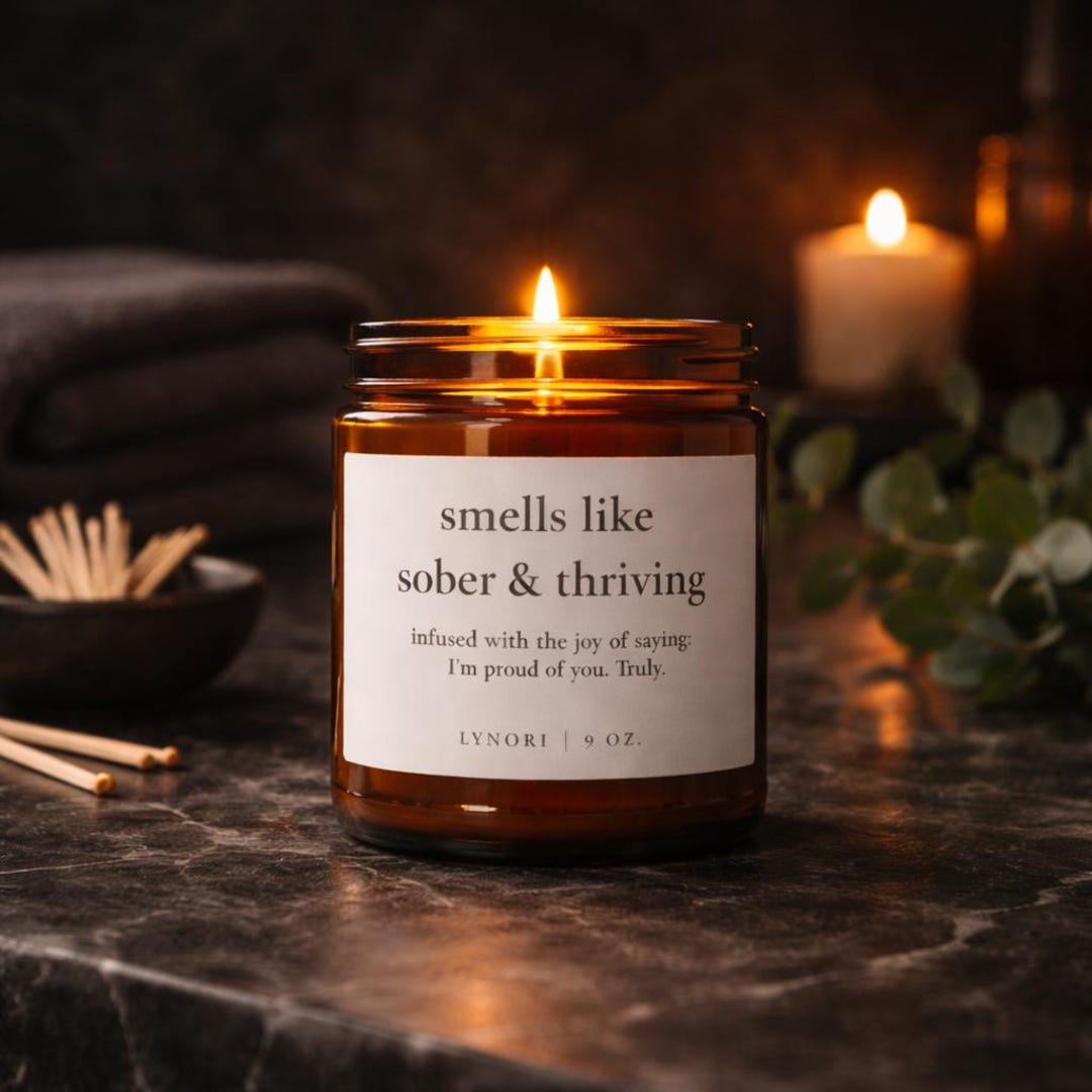 Smells Like Sober and Thriving Soy Candle Sobriety Gift Recovery ...