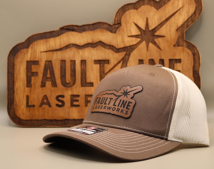 Featured listing image: Custom Richardson 112 Trucker Hat – Engraved Leatherette Patch Branding