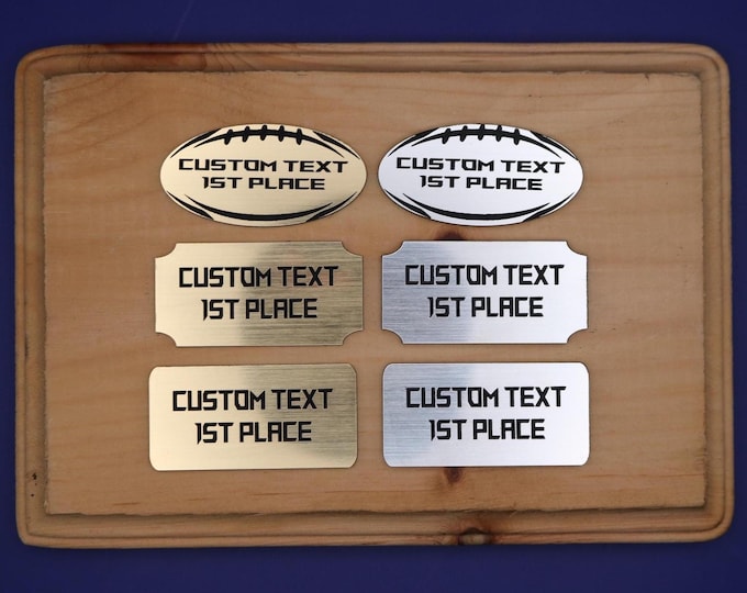Featured listing image: Fantasy football trophy engraved  - Custom name plate - Trophy nametag