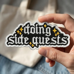 Doing Side Quests Patch, Adhd Awareness, Mental Health Bookish Embroidered Patches Smut Patch Applique for Clothes Hats Backpacks Gifts