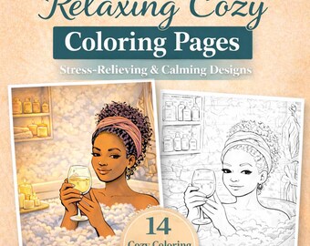 Self Care Coloring Pages for Black Women | Relaxing Adult Coloring Book | Cozy & Mindfulness Coloring Pages