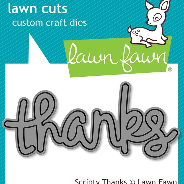 Lawn Fawn SCRIPTY THANKS Lawn Cuts - High-Quality Craft Dies - Great For Pocket Journaling & Card Making